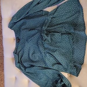 Blouse top. OLM . Size m . Green